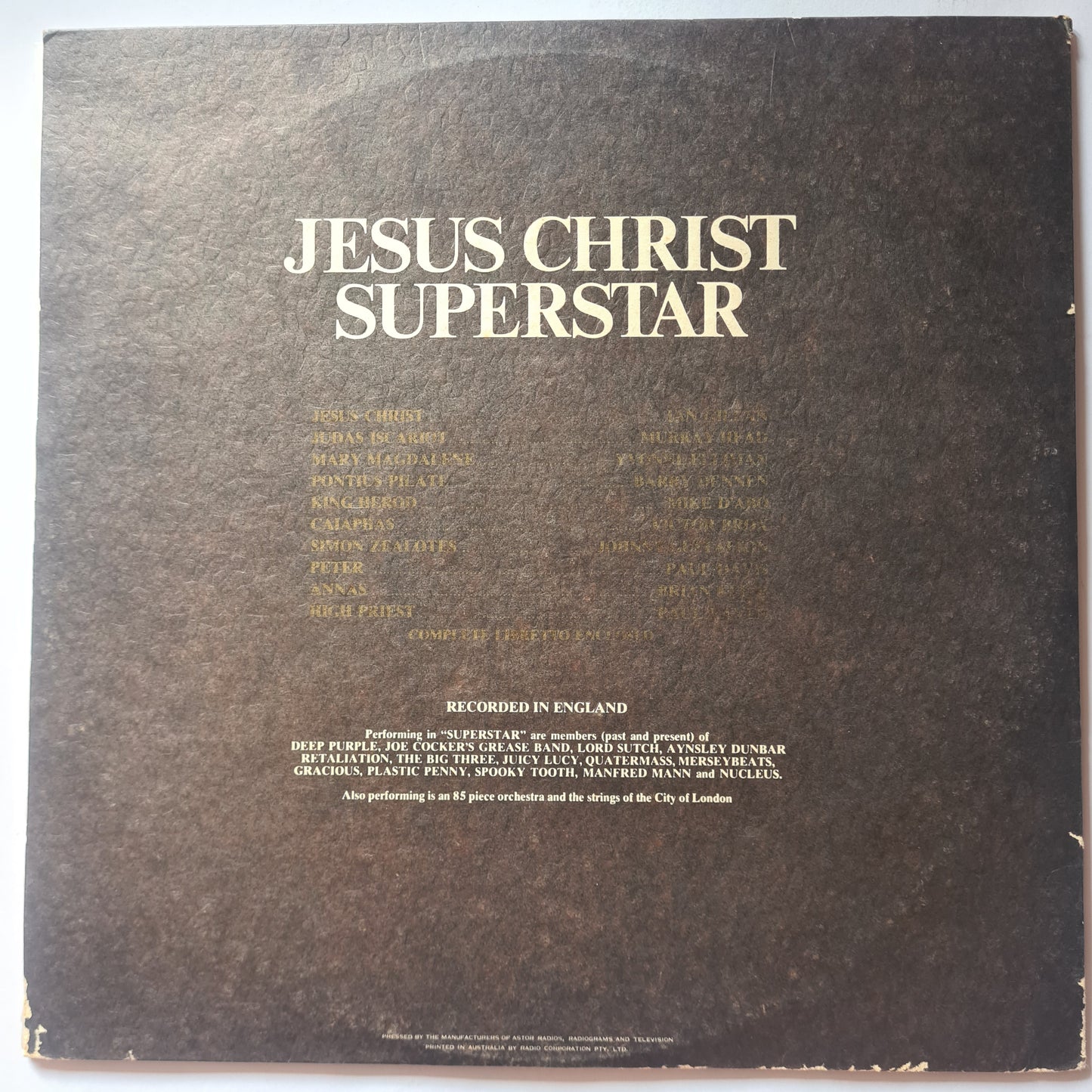 Andrew Lloyd Webber And Tim Rice ‎- Ian Gillan – Jesus Christ Superstar - 1970 (Gatefold) - Vinyl Record 2LP