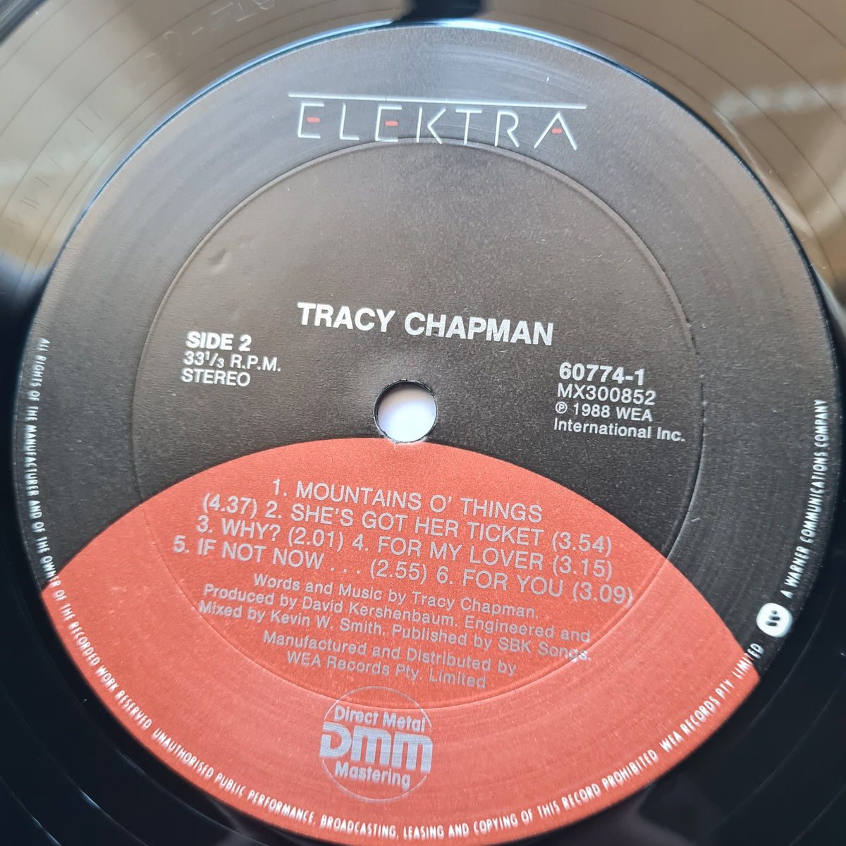 Tracy Chapman – Tracy Chapman - 1988 (First Australian Pressing) - Vinyl Record LP (near mint)