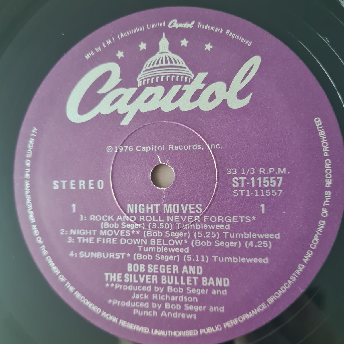Bob Seger And The Silver Bullet Band – Night Moves - 1976 - Vinyl Record LP