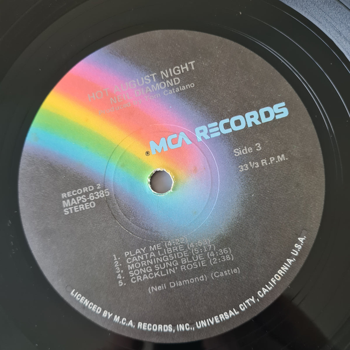 Neil Diamond – Hot August Night - 1972 (1973 2nd Australian Pressing) - Vinyl Record 2LP