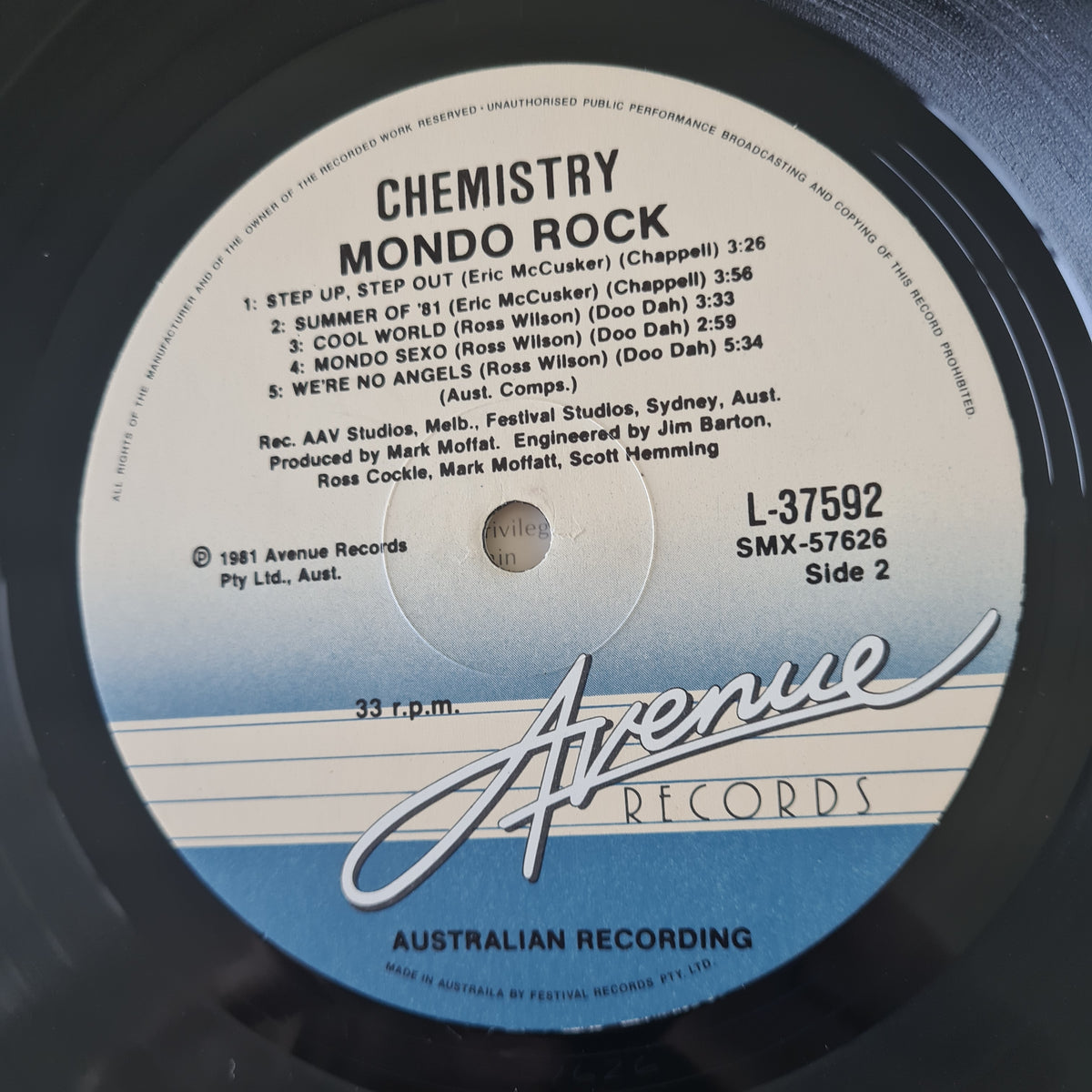 Mondo Rock – Chemistry - 1981 - Vinyl Record LP