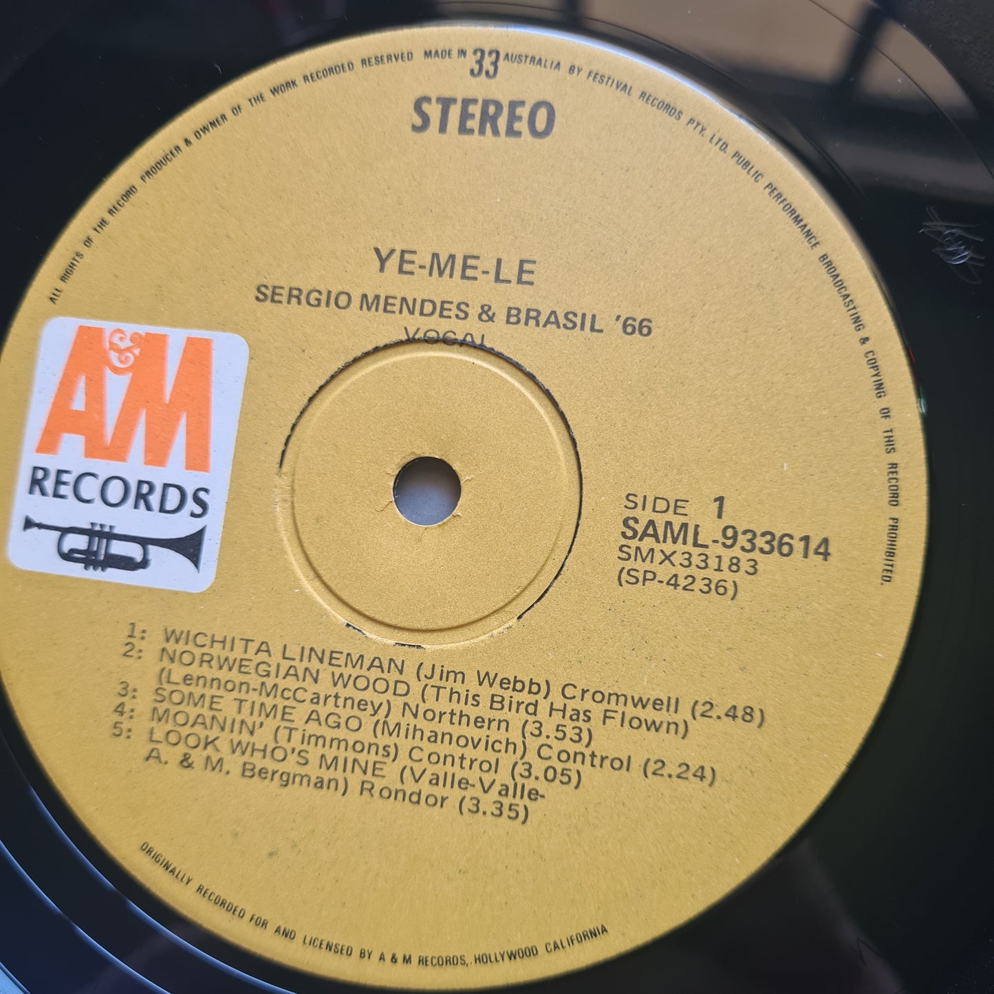 Sergio Mendes & Brasil '66 – Ye-Me-Lê - 1969 - Vinyl Record LP 🇧🇷