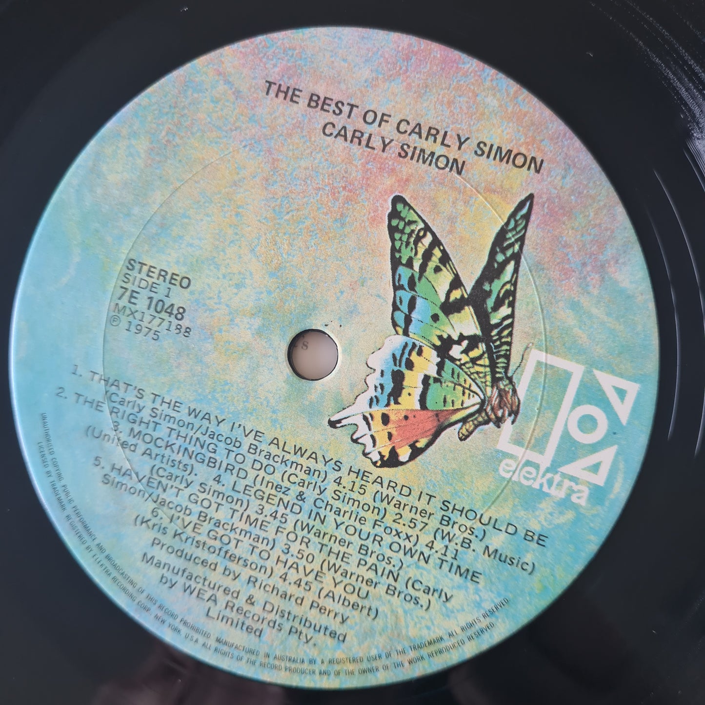 Carly Simon – The Best Of Carly Simon - 1975 - Vinyl Record LP