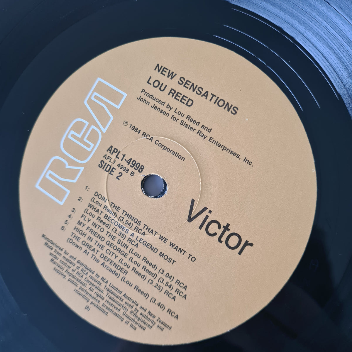 Lou Reed – New Sensations - 1984 - Vinyl Record LP