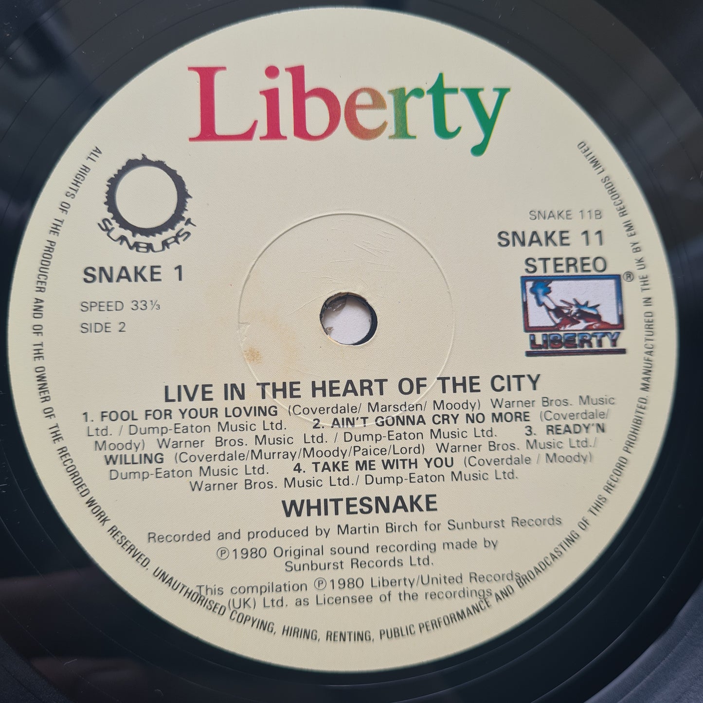 Whitesnake – Live...In The Heart Of The City - 1980 - Vinyl Record 2LP (Excellent)