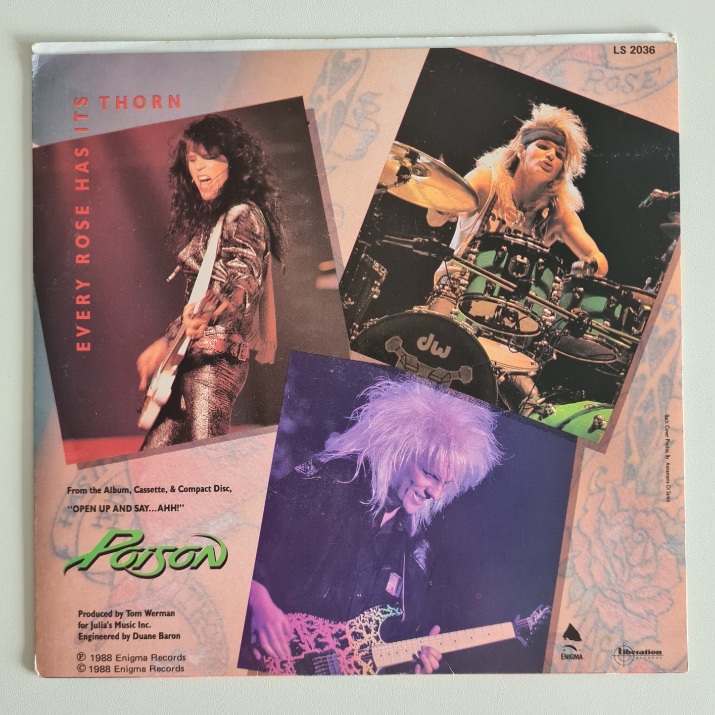 Poison - Every Rose Has Its Thorn/ Livin' For The Minute - 1988 - Vinyl Record 7" Single - 45 RPM
