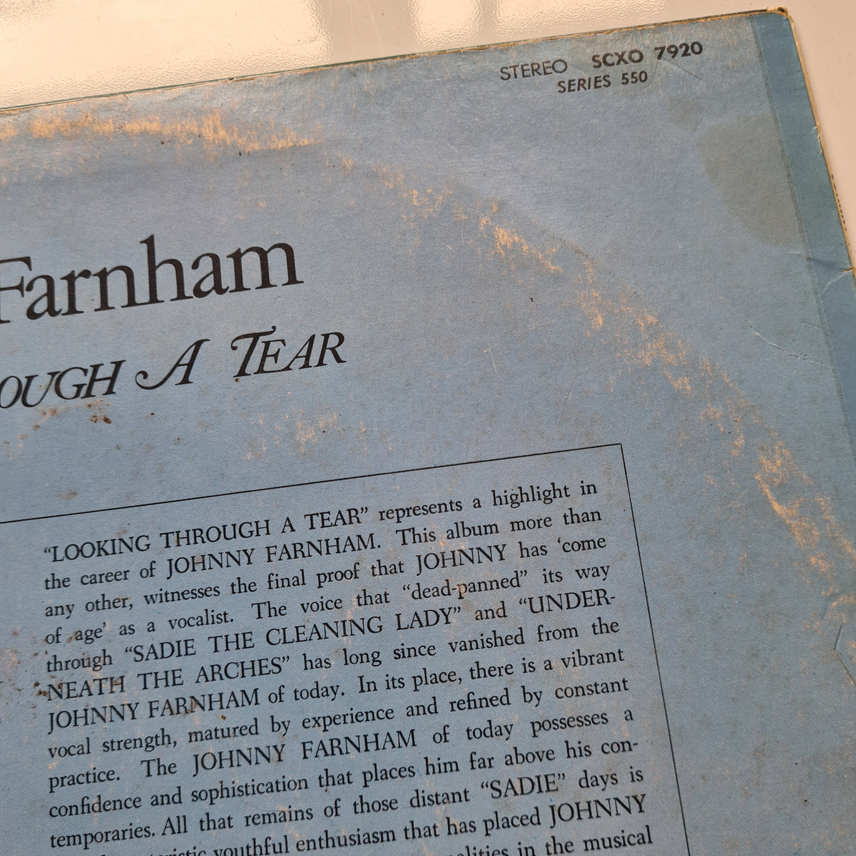 Johnny Farnham – Looking Through A Tear - 1970 - Vinyl Record LP