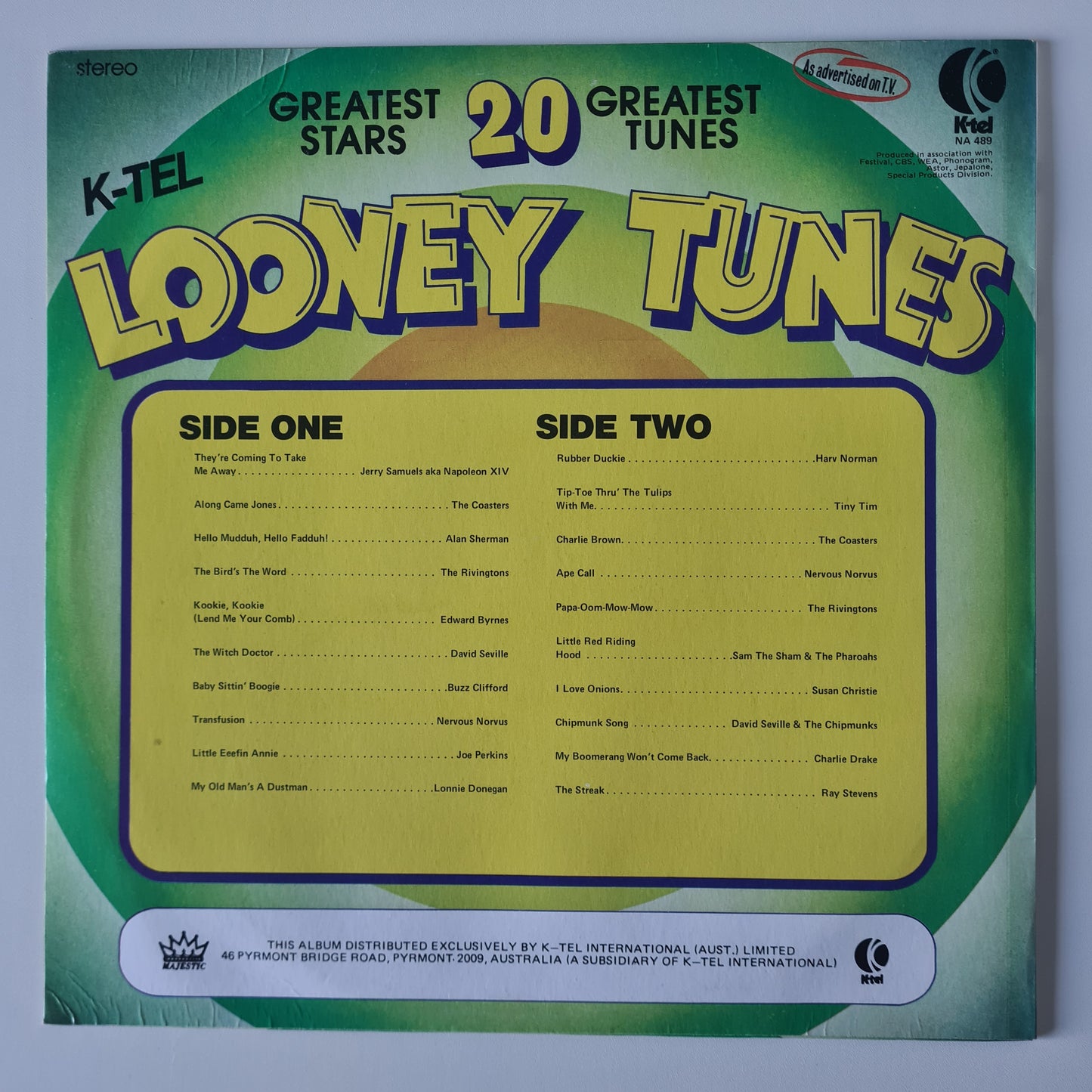 Various Artists – Looney Tunes - 1976 - Vinyl Record LP