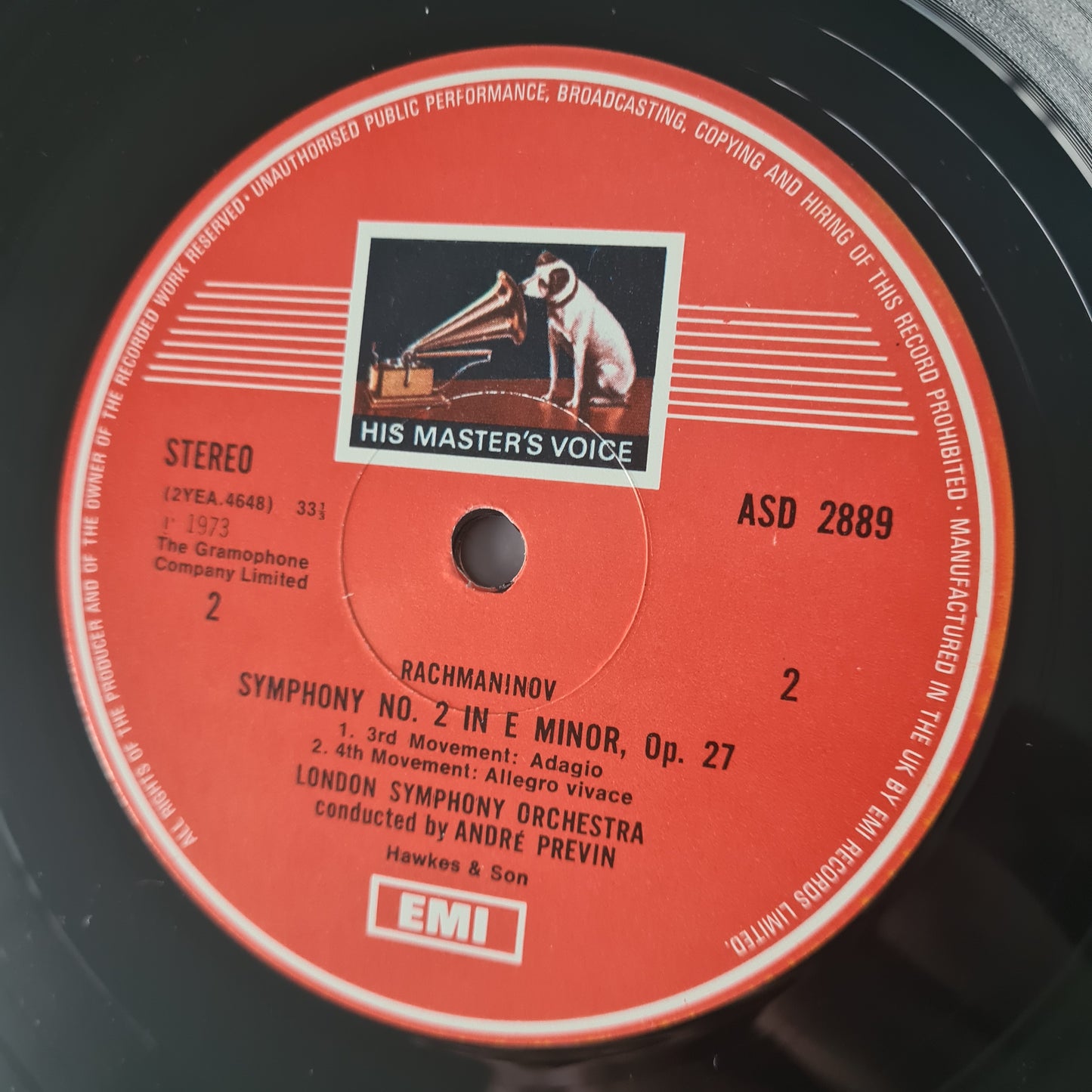 André Previn Conducts London Symphony Orchestra / Rachmaninov – 2nd Symphony (Complete Version) - 1973 (UK Pressing) - Vinyl Record LP