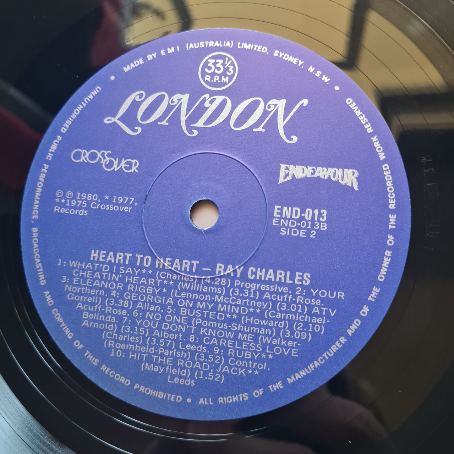 Ray Charles – Heart To Heart: His 20 Hottest Hits - 1980 - Vinyl Record LP