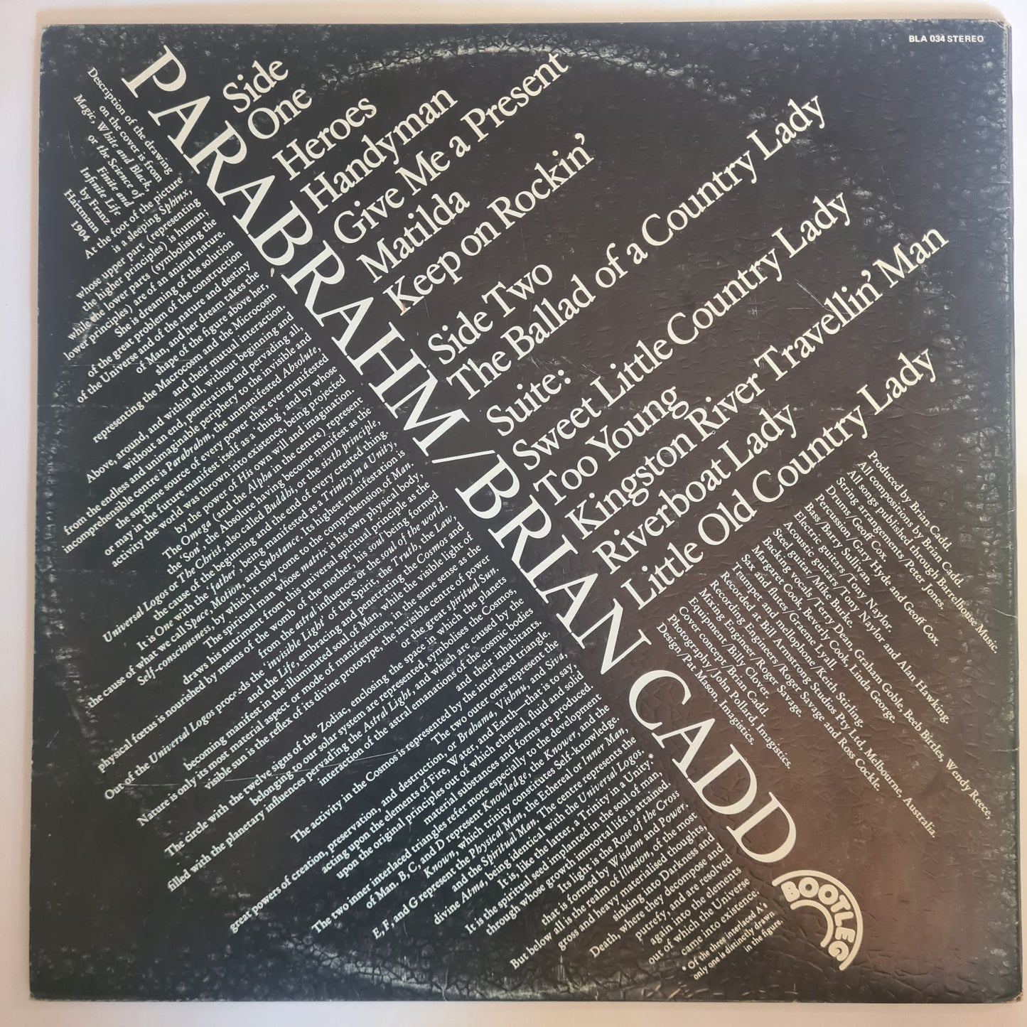 Brian Cadd – Parabrahm - 1973 - Vinyl Record LP (SIGNED by Brian Cadd)