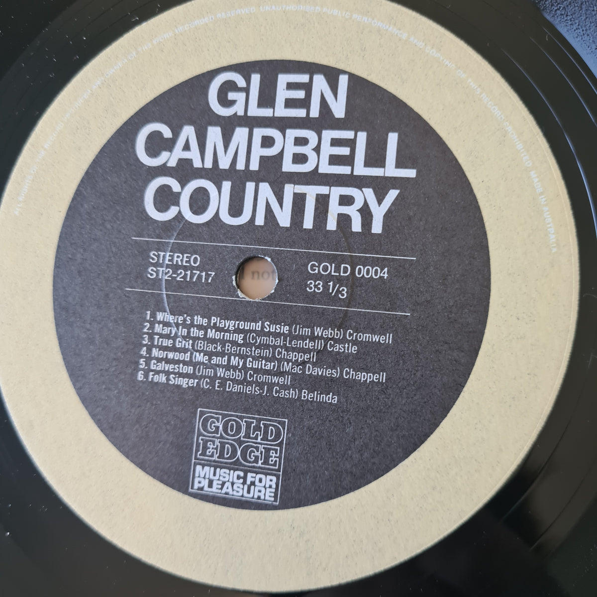 Glen Campbell - Glen Campbell Country (Greatest Hits) - 1970 - Vinyl Record LP