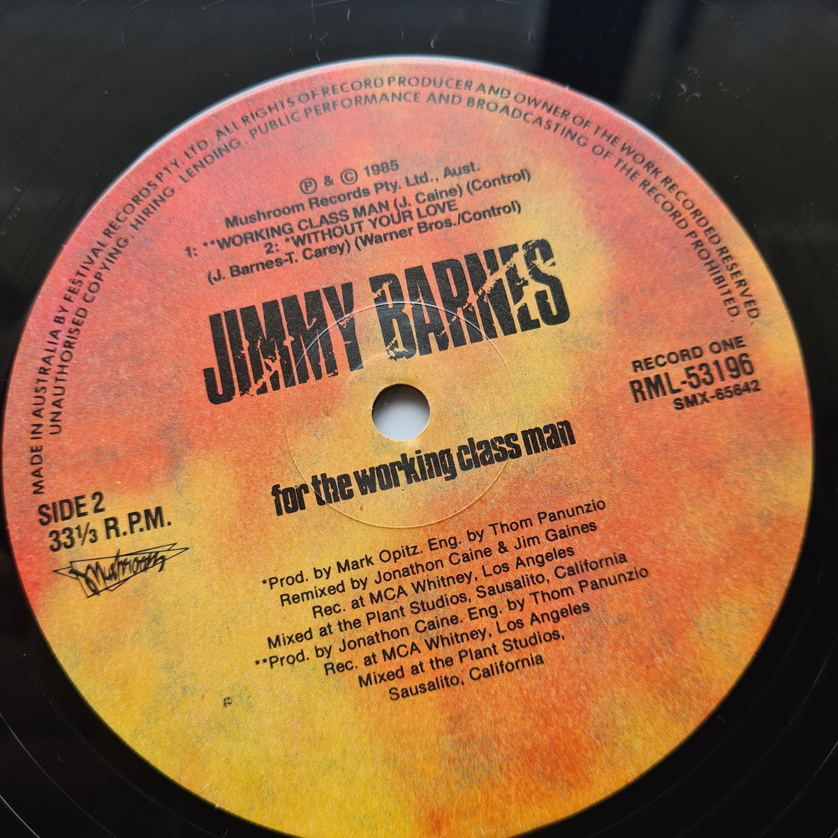 Jimmy Barnes – For The Working Class Man - 1985 (Late 80s Australian Repress) - Vinyl Record 2LP