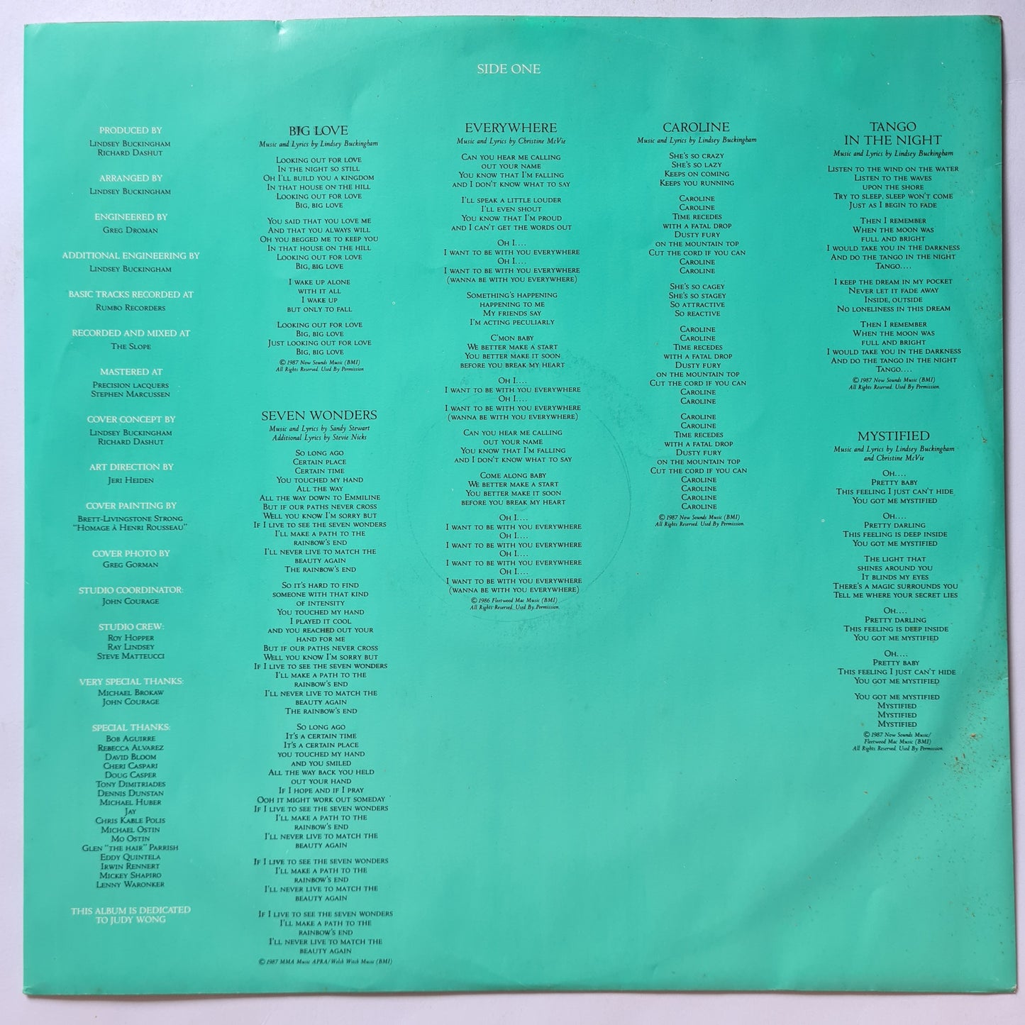 Fleetwood Mac – Tango In The Night- 1987 - Vinyl Record LP *read description*