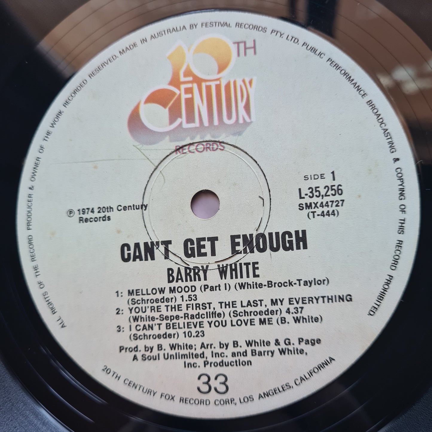 Barry White – Can't Get Enough - 1974 - Vinyl Record LP