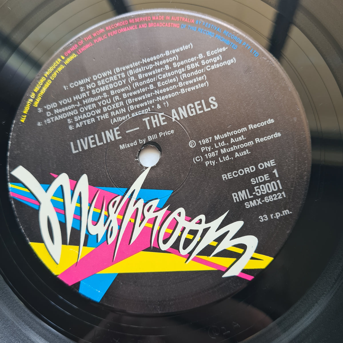 The Angels – Liveline - 1987 - Vinyl Record 2LP