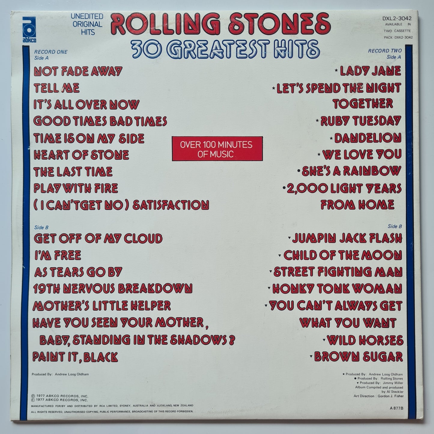 The Rolling Stones – 30 Greatest Hits - 1977 - Vinyl Record 2LP
