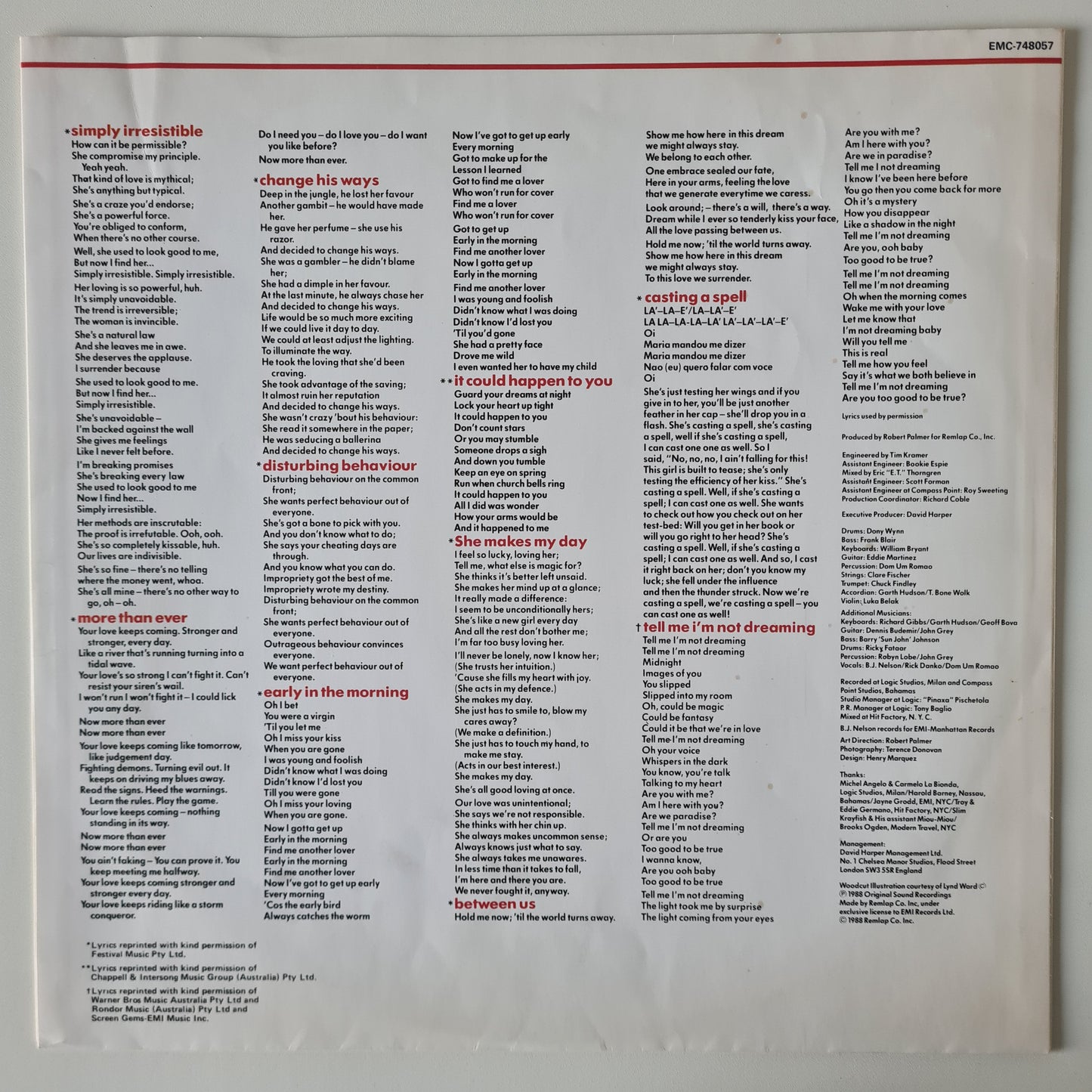 Robert Palmer – Heavy Nova - 1988 - Vinyl Record LP