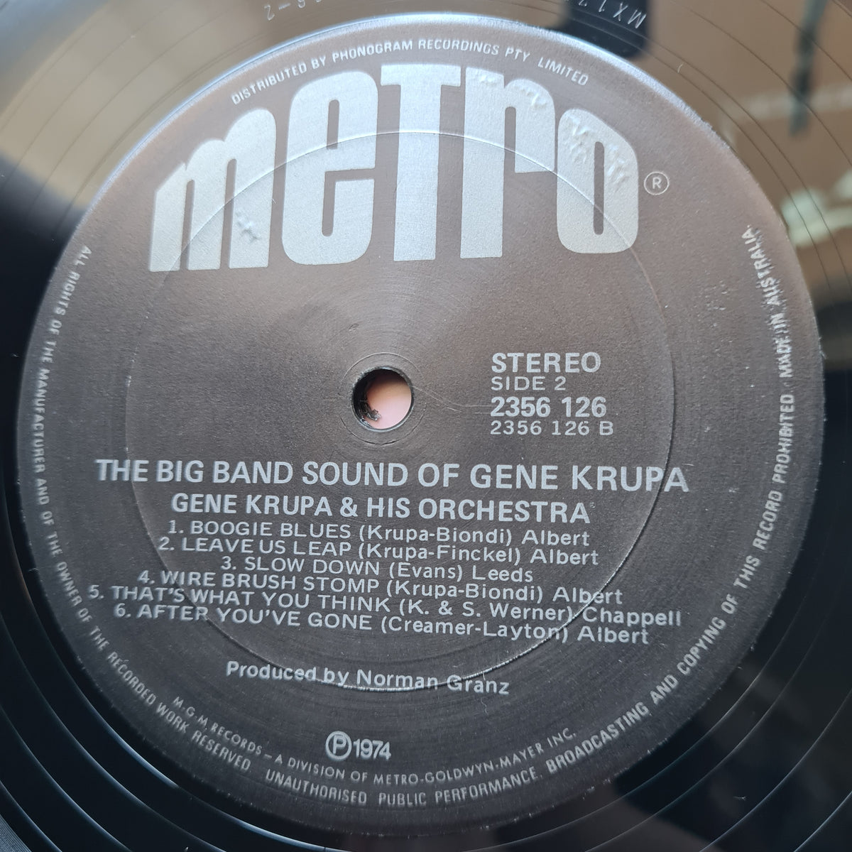 Gene Krupa & His Orchestra Featuring Anita O'Day & Roy Eldridge – The Big Band Sound Of Gene Krupa - 1956 (1974 Australian Repress) - Vinyl Record LP