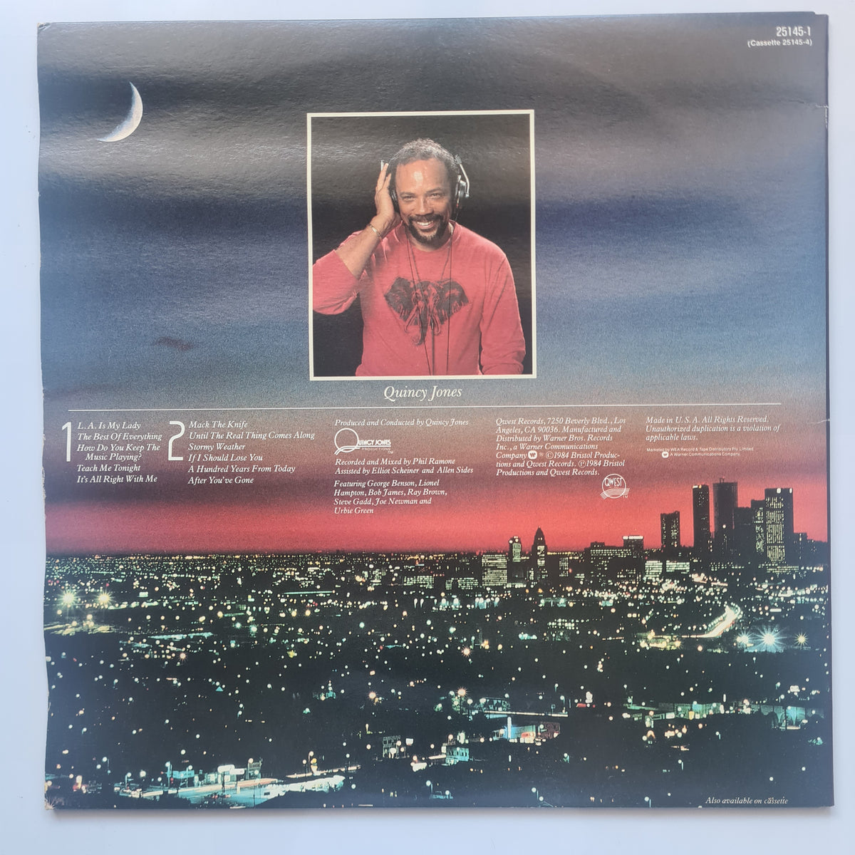Frank Sinatra With Quincy Jones And Orchestra – L.A. Is My Lady - 1984 - Vinyl Record LP