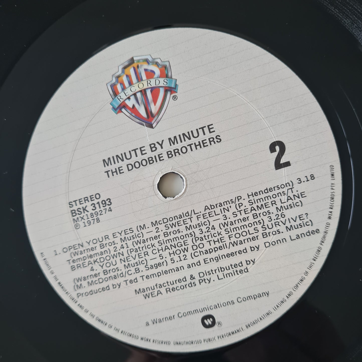 The Doobie Brothers – Minute By Minute - 1978 - Vinyl Record LP
