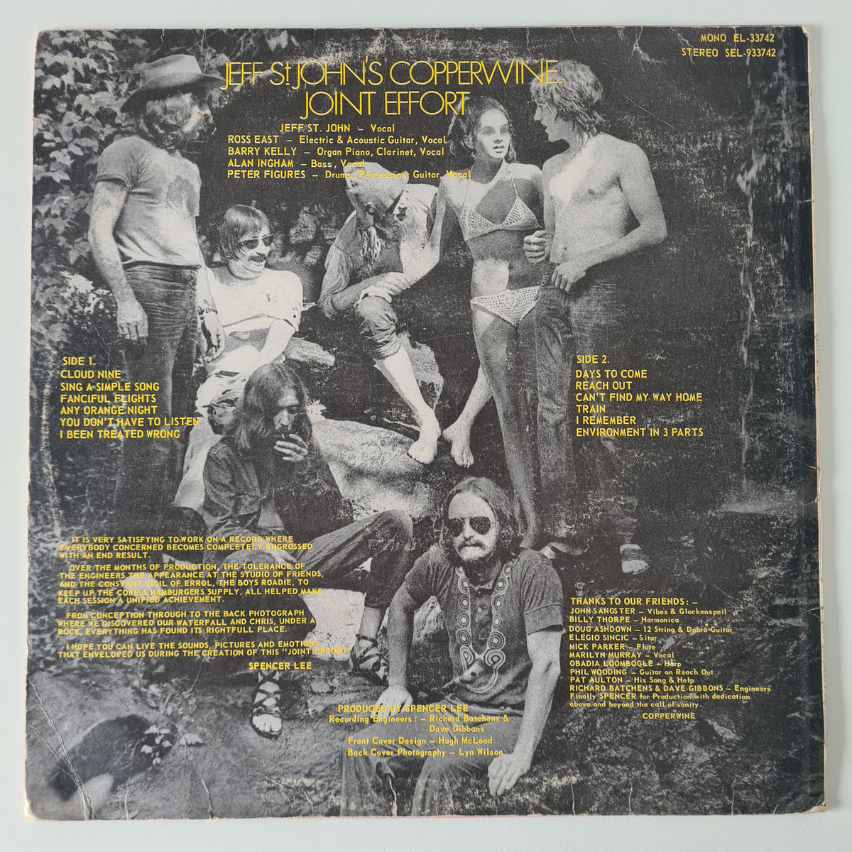Jeff St John's Copperwine – Joint Effort - 1971 - Vinyl Record LP