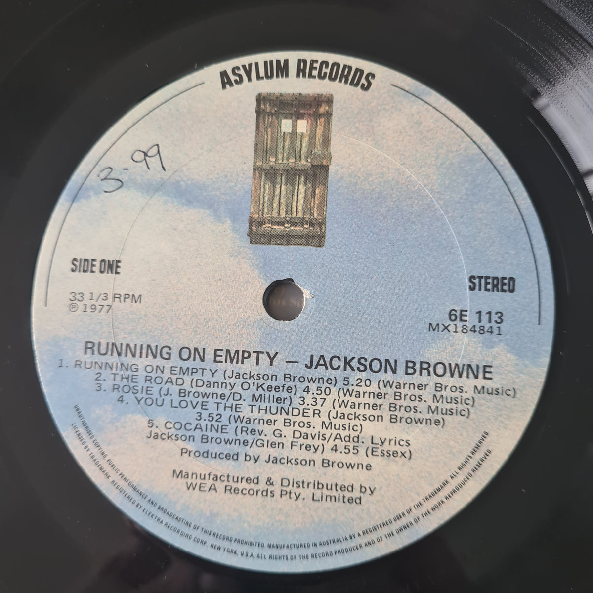 Jackson Browne – Running On Empty - 1977 - Vinyl Record LP