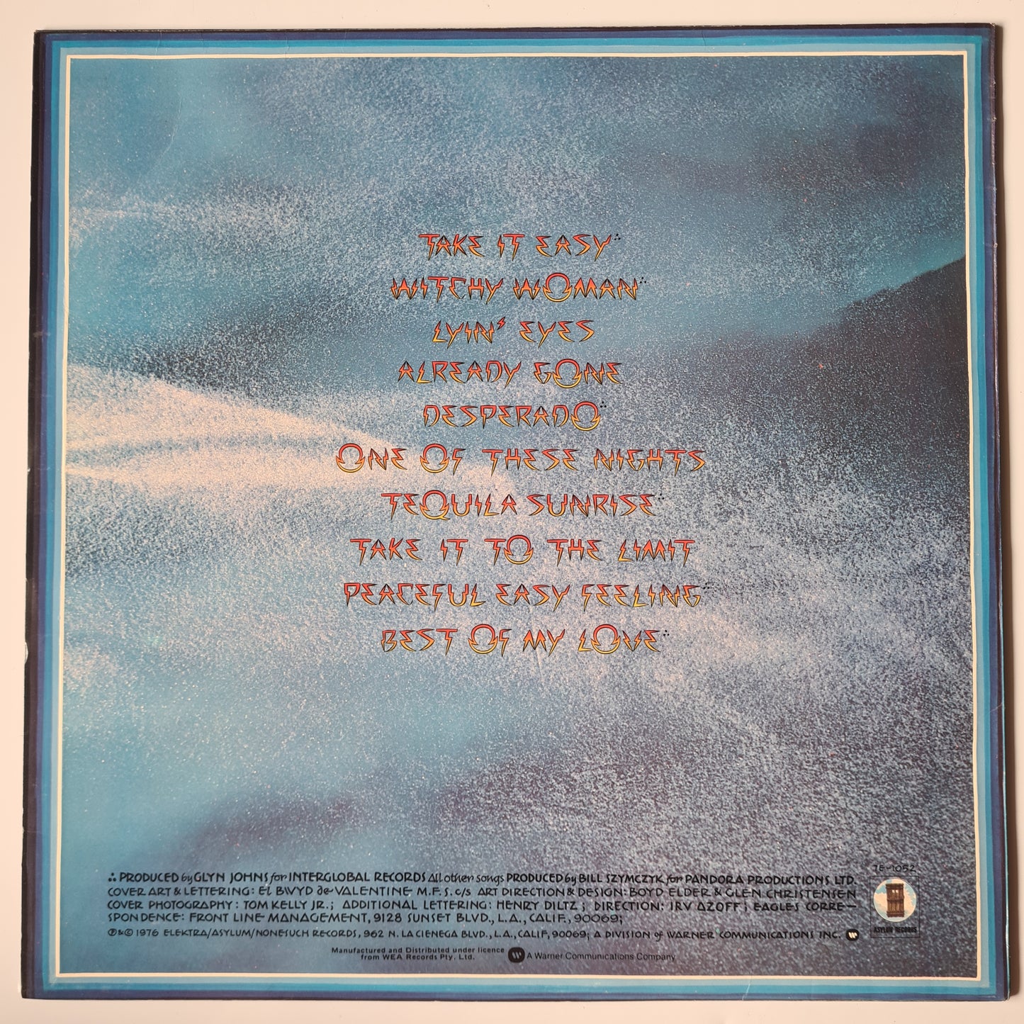 Eagles – Their Greatest Hits: 71 to 75 - 1976 (1983 Australian Pressing with embossed cover) - Vinyl Record LP (near mint)
