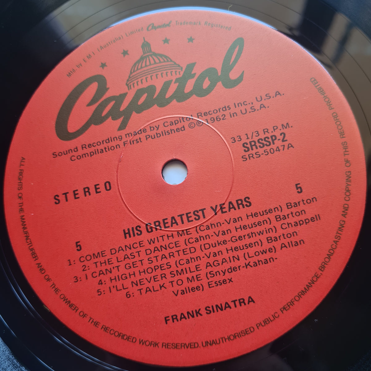 Frank Sinatra – His Greatest Years - 1962 - Vinyl Record 3LP