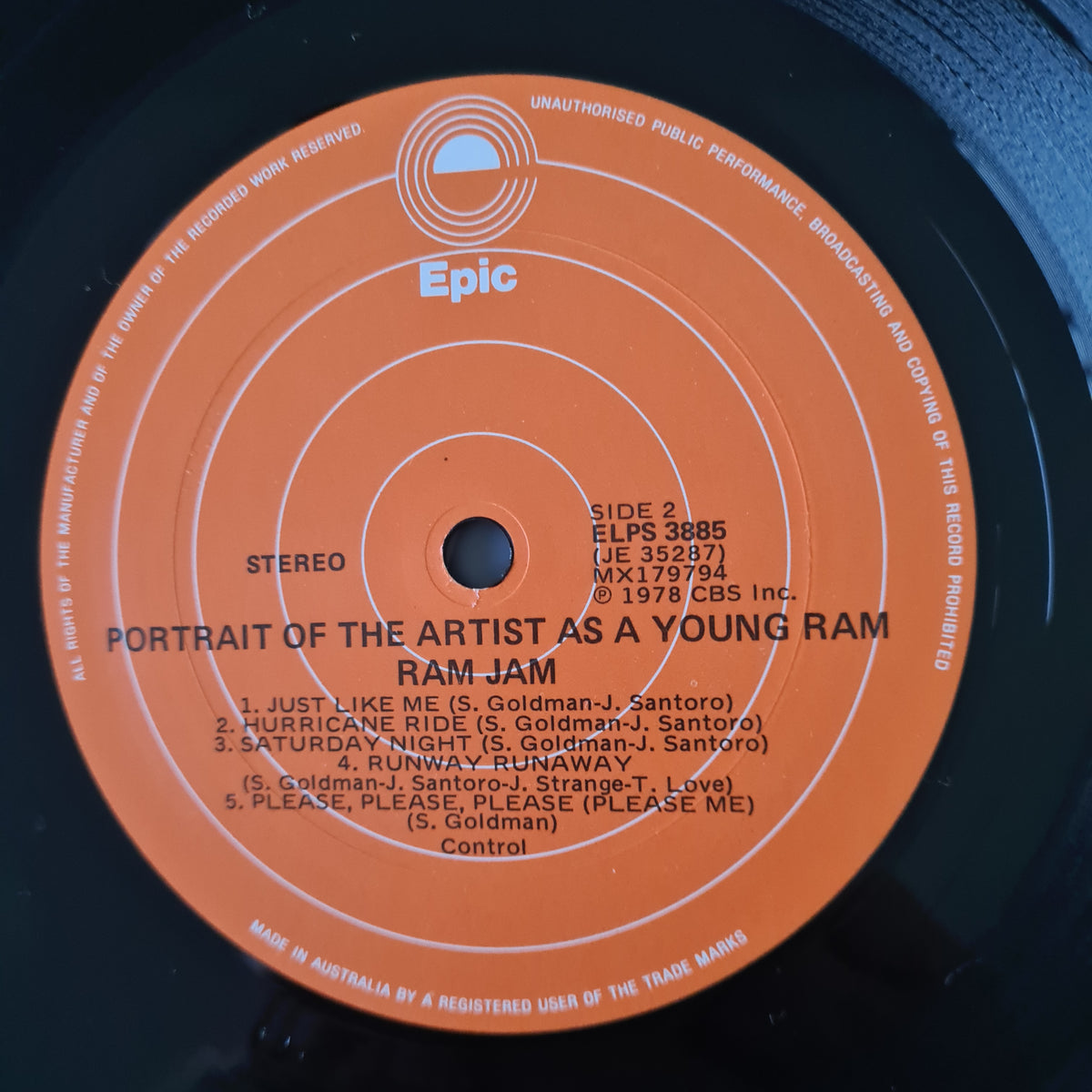 Ram Jam – Portrait Of The Artist As A Young Ram (Greatest Hits) - 1978 - Vinyl Record LP