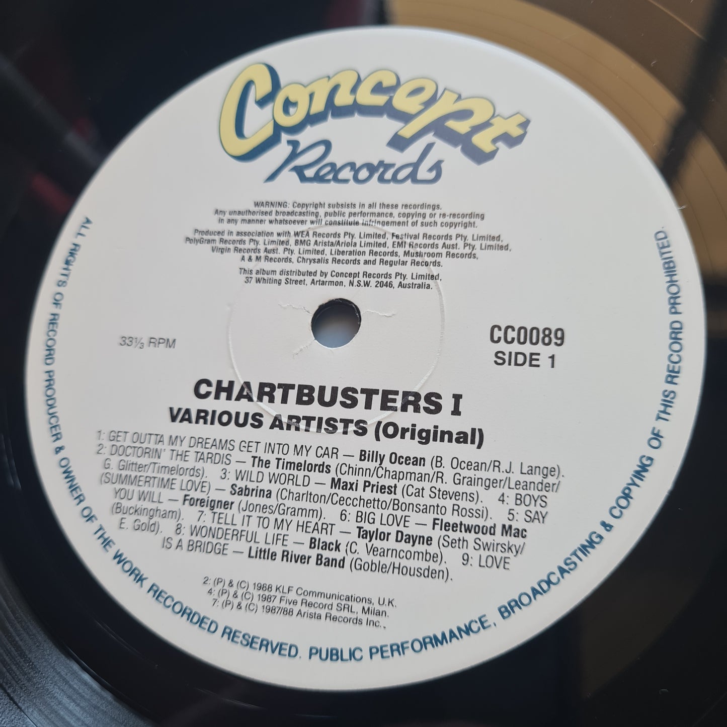 Various Artists/Hits album - Chart Busters 1 - 1988 - Vinyl Record LP (AUSTRALIAN ONLY PRESSING)