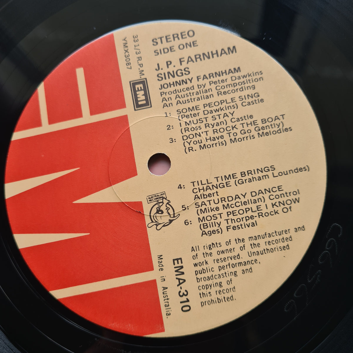 J.P. Farnham – J.P. Farnham Sings - 1975 - Vinyl Record LP *RARE*