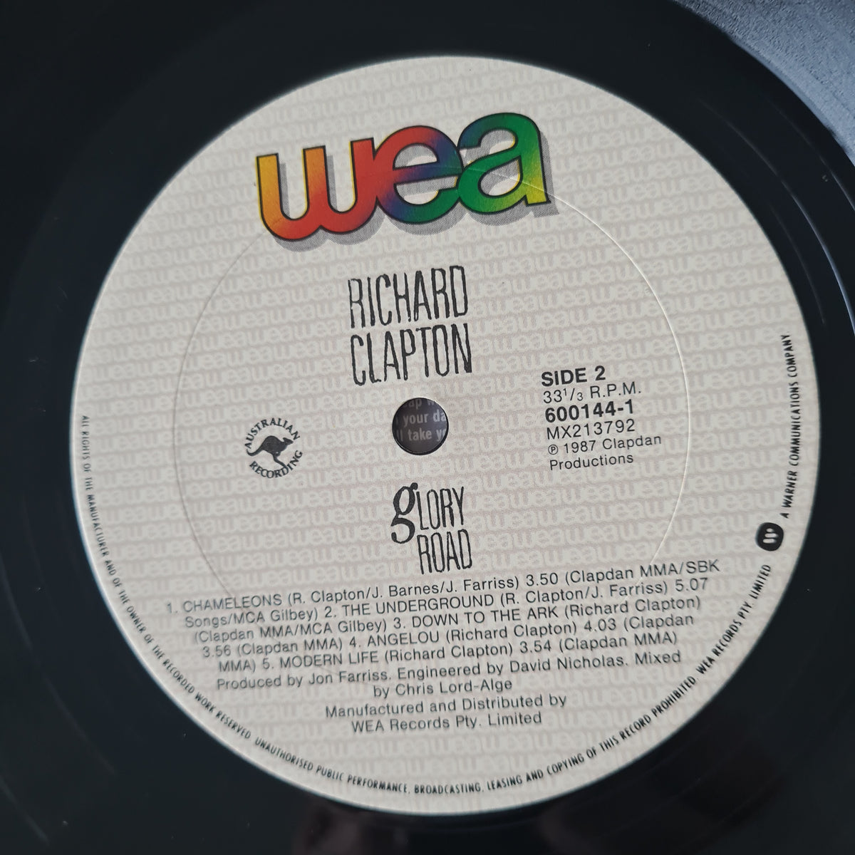 Richard Clapton – Glory Road - 1987 - Vinyl Record LP (Excellent)