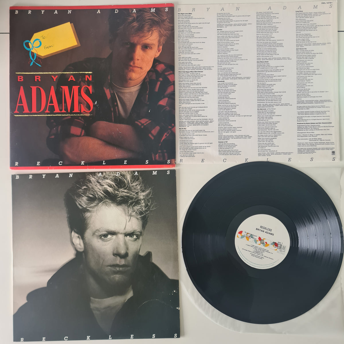 Bryan Adams – Reckless - 1984 (Australian Only XMAS Gift Pack Edition) - Vinyl Record LP