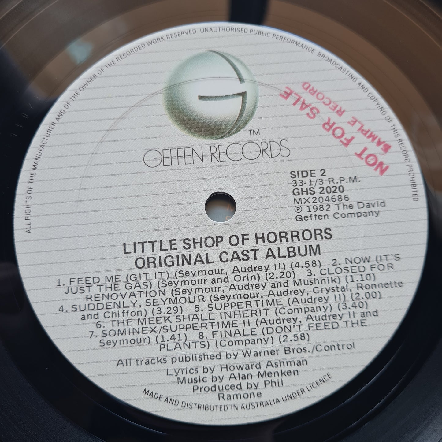 Howard Ashman & Alan Menken – Little Shop Of Horrors: Original Cast Album - 1982 - Vinyl Record LP (near mint)
