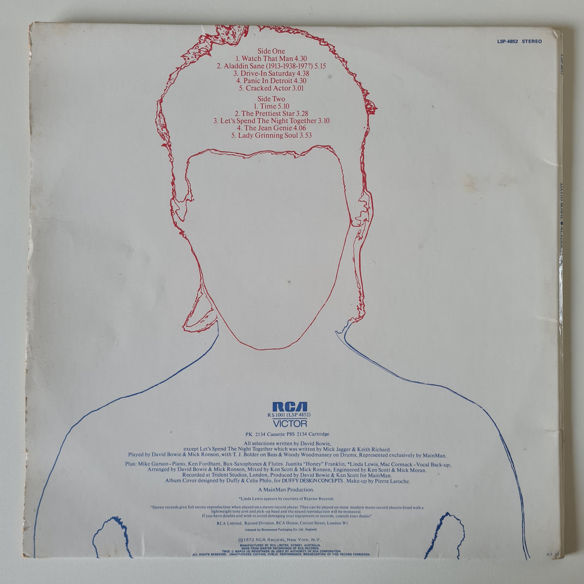 David Bowie – Aladdin Sane - 1973 (First Australian Pressing) - Vinyl Record LP