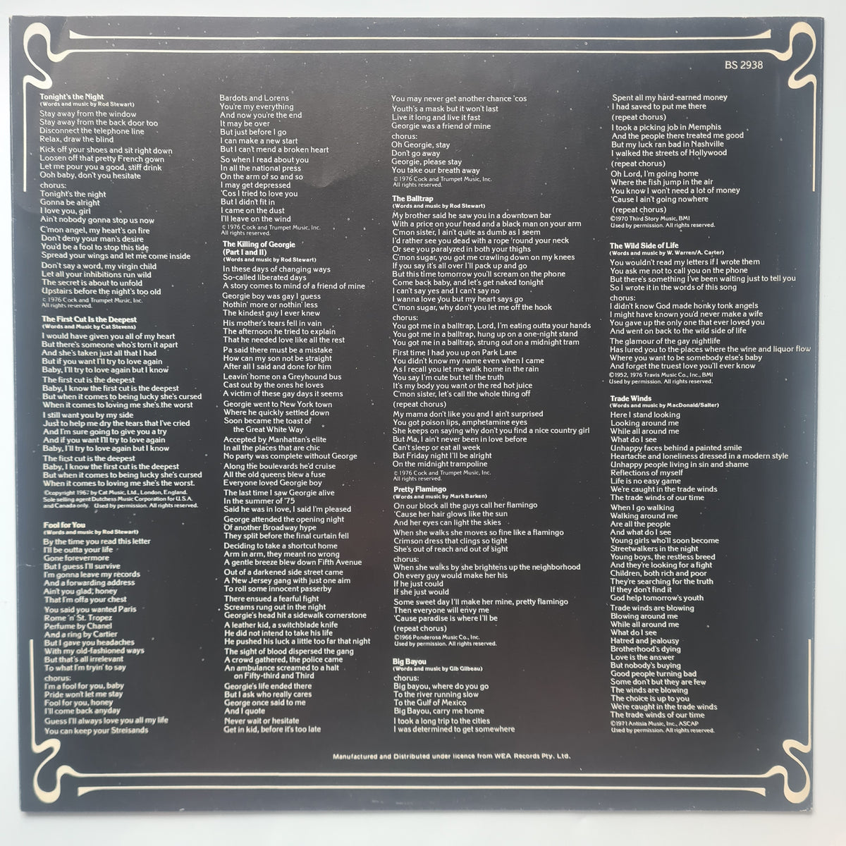 Rod Stewart – A Night On The Town - 1976 - Vinyl Record LP