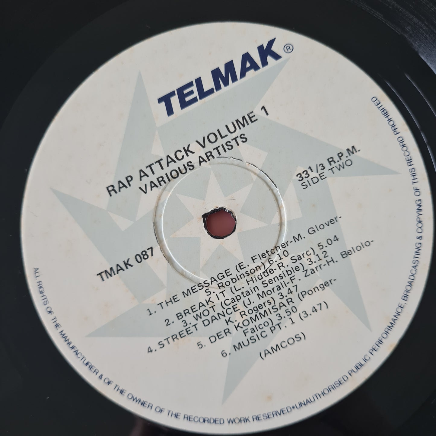 Various – Rap Attack Volume 1 - 1985 - Vinyl Record LP