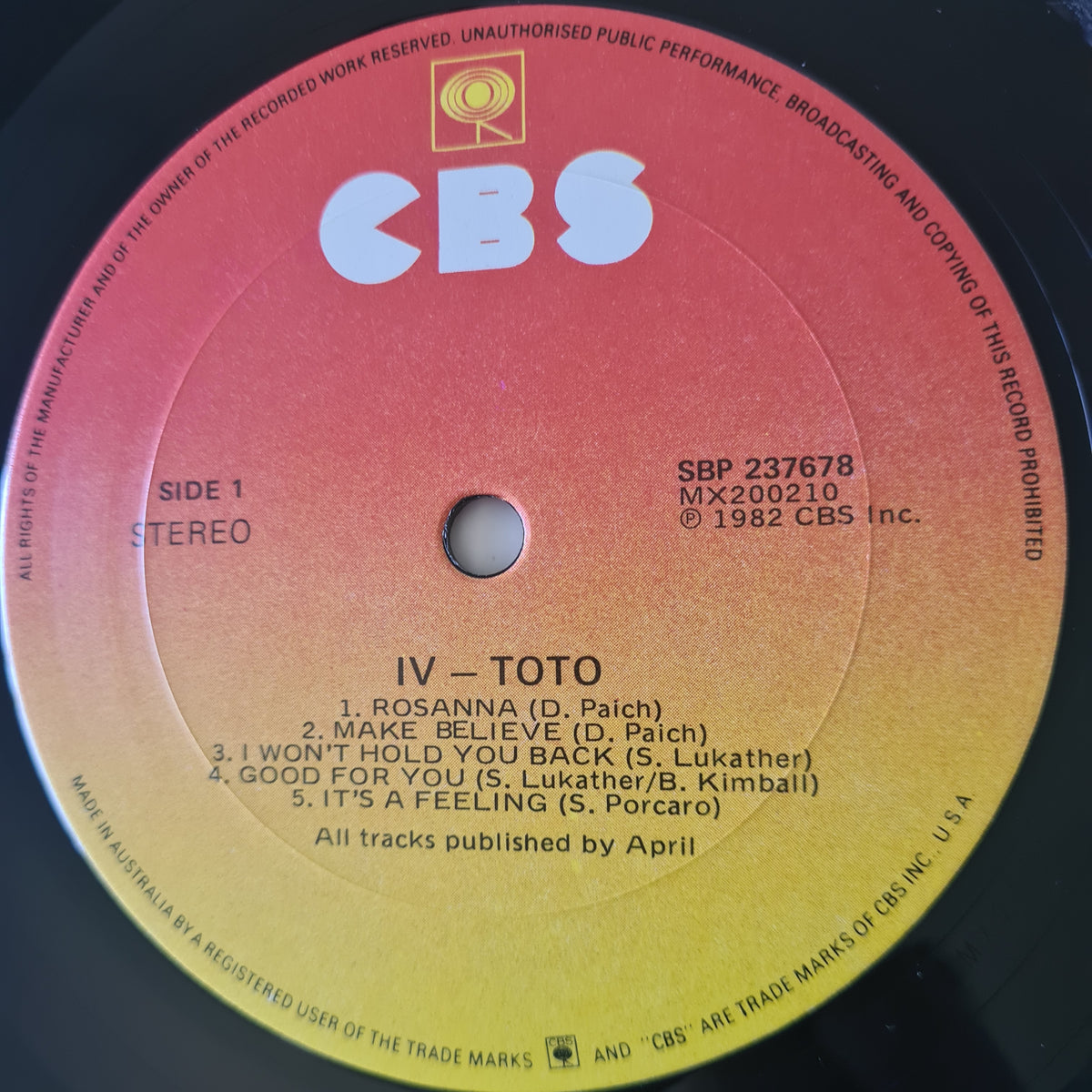 Toto – Toto IV - 1982 (First Australian Pressing) - Vinyl Record LP