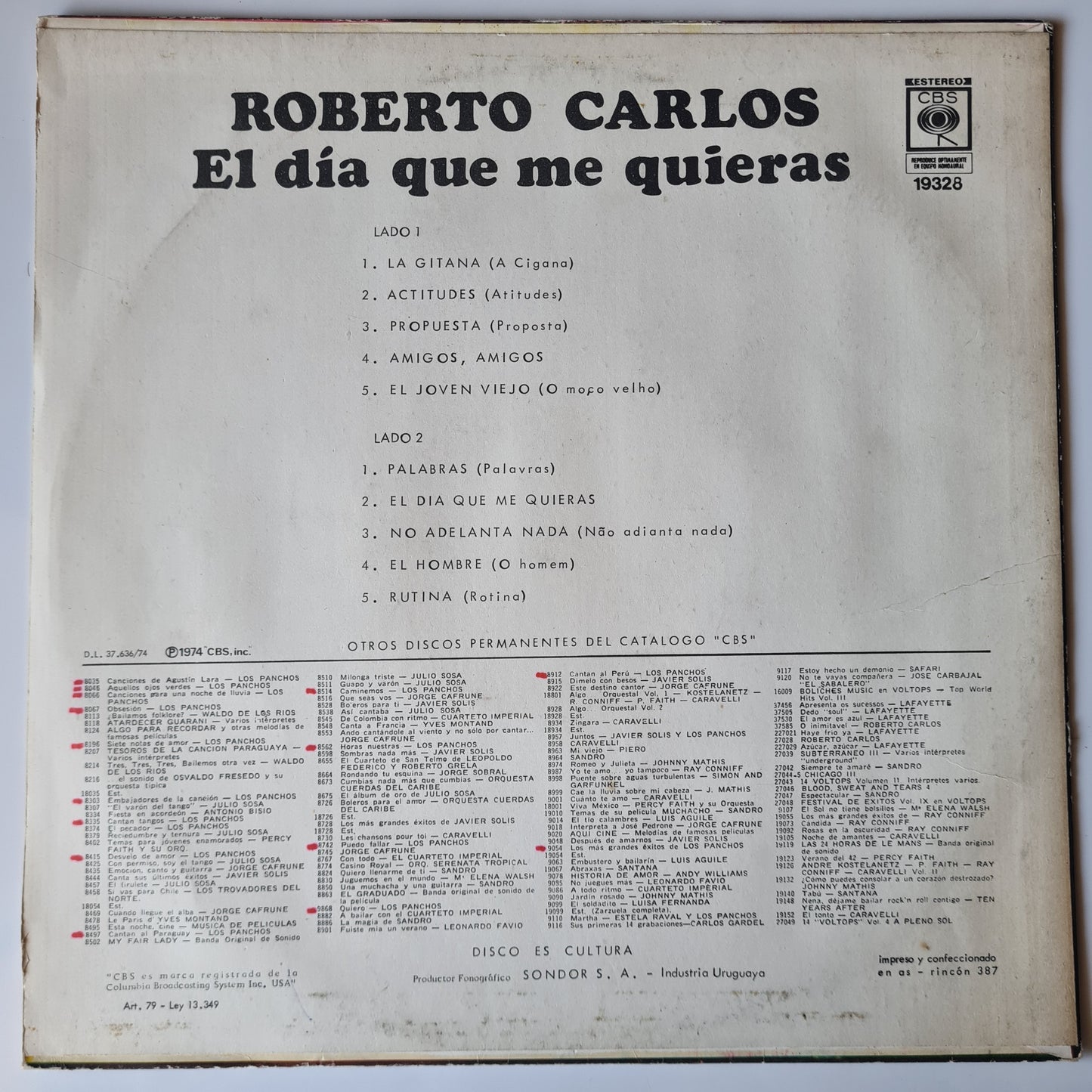 Roberto Carlos – Roberto Carlos (El Dia Que Me Quieras) - 1973 - Vinyl Record LP 🇧🇷