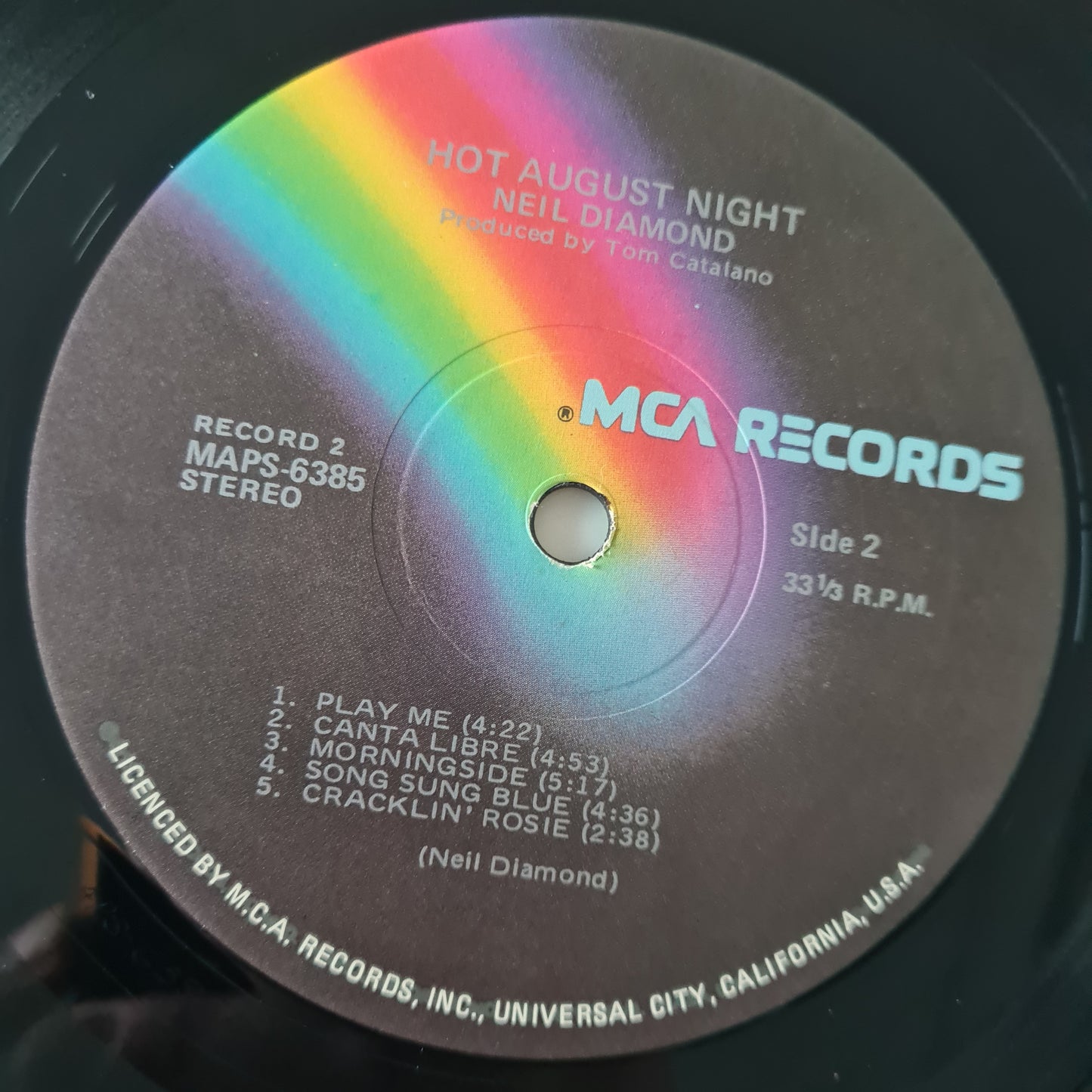 Neil Diamond – Hot August Night - 1972 (1973 2nd Australian Pressing) - Vinyl Record 2LP