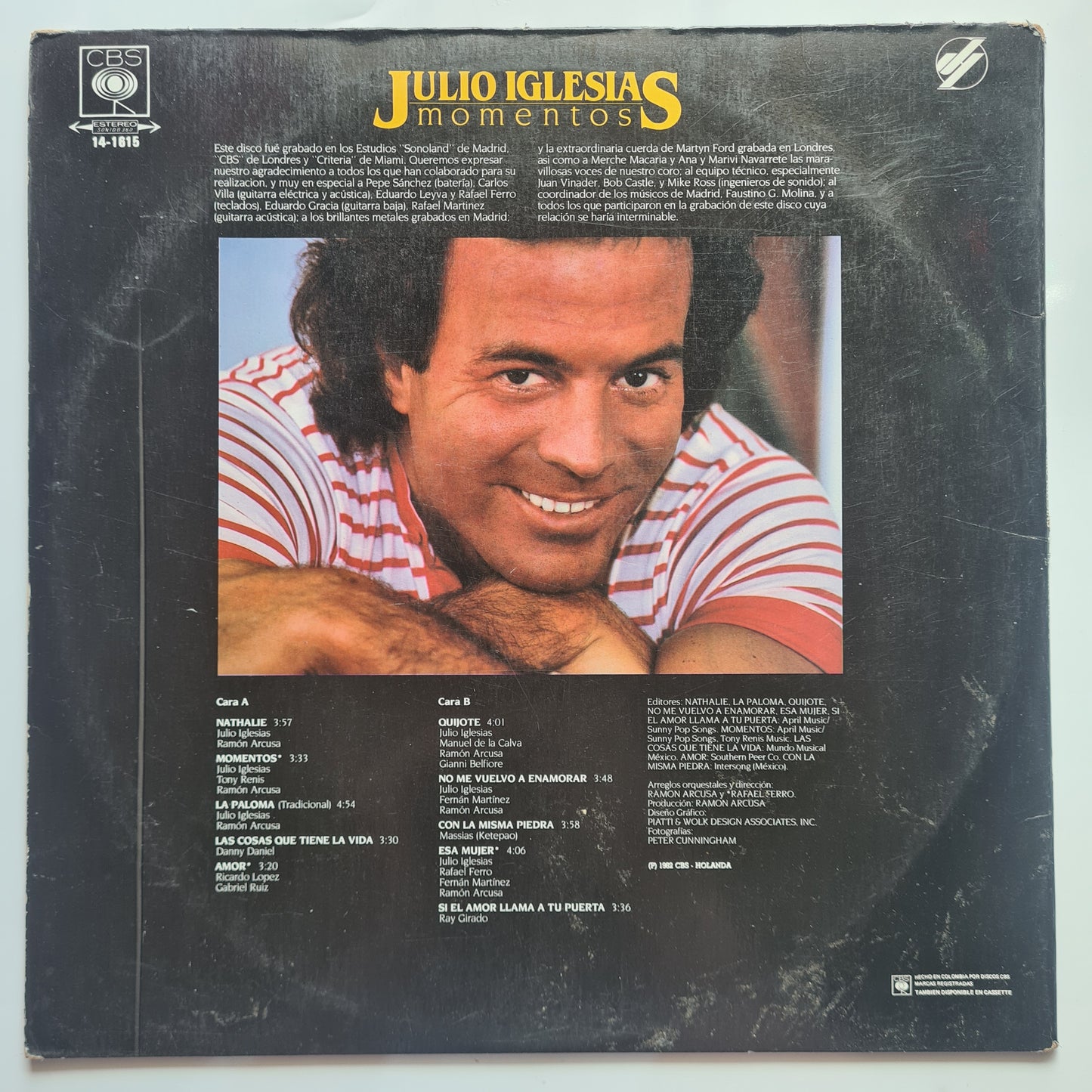 Julio Iglesias – Momentos - 1982 - Vinyl Record LP