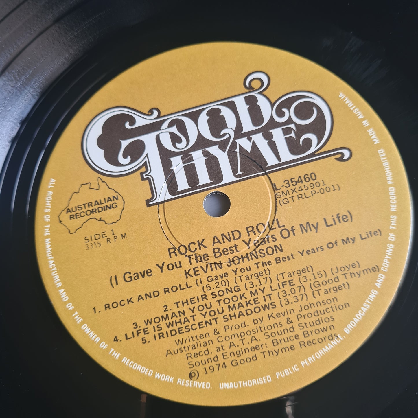Kevin Johnson – *SIGNED* Rock & Roll (I Gave You The Best Years Of My Life) - 1974 - Vinyl Record LP