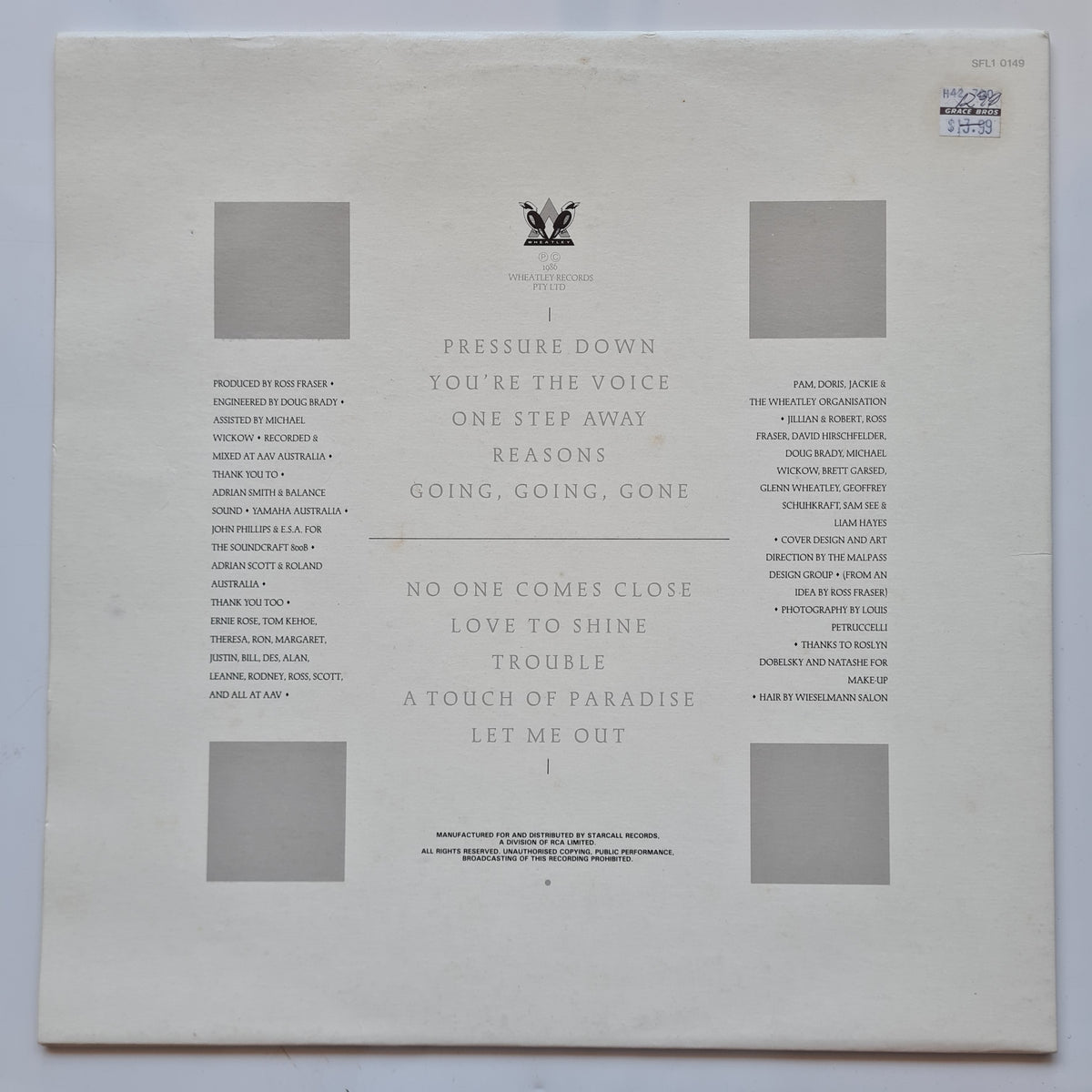 John Farnham – Whispering Jack - 1986 - Vinyl Record LP