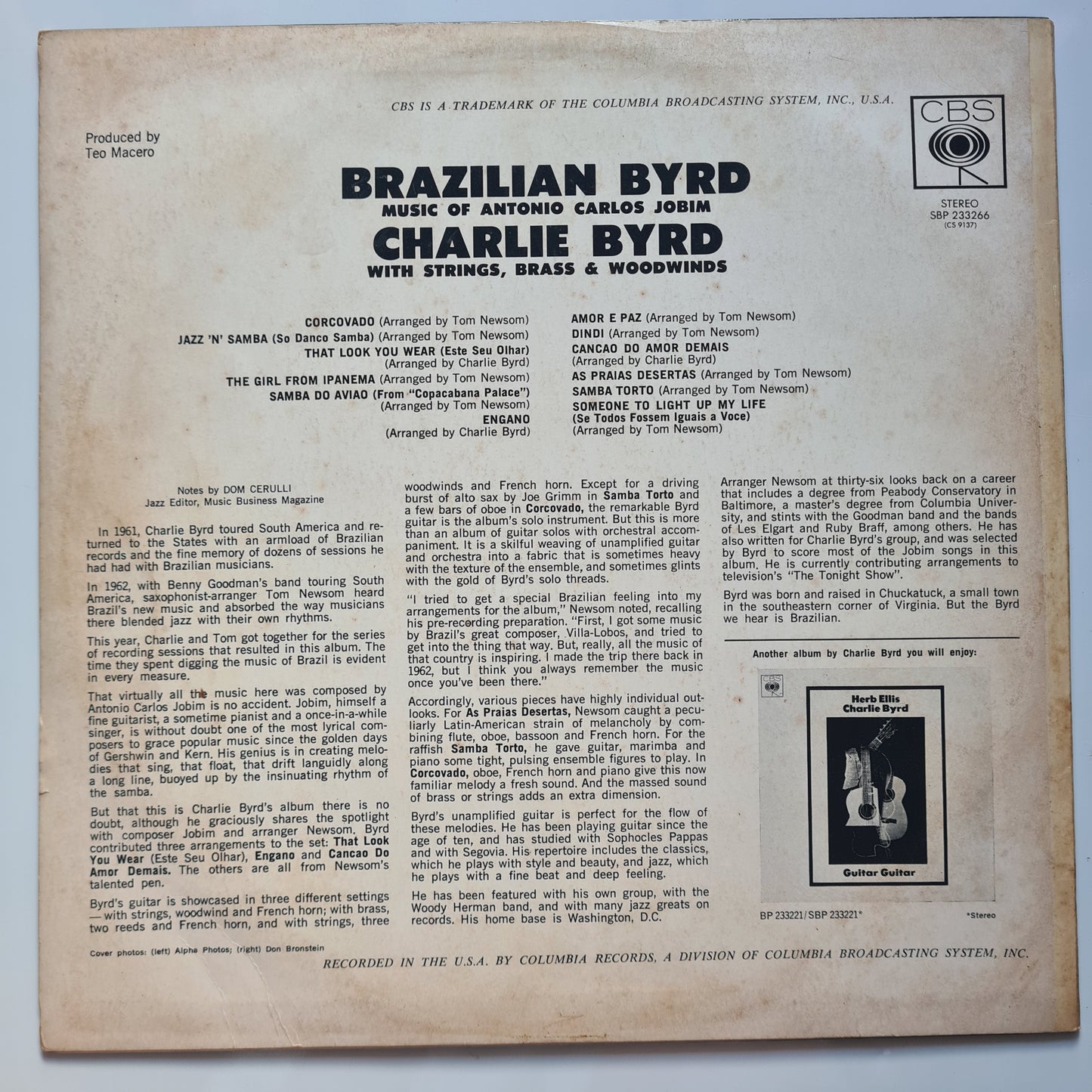 Charlie Byrd – Brazilian Byrd - 1965 - Vinyl Record LP 🇧🇷