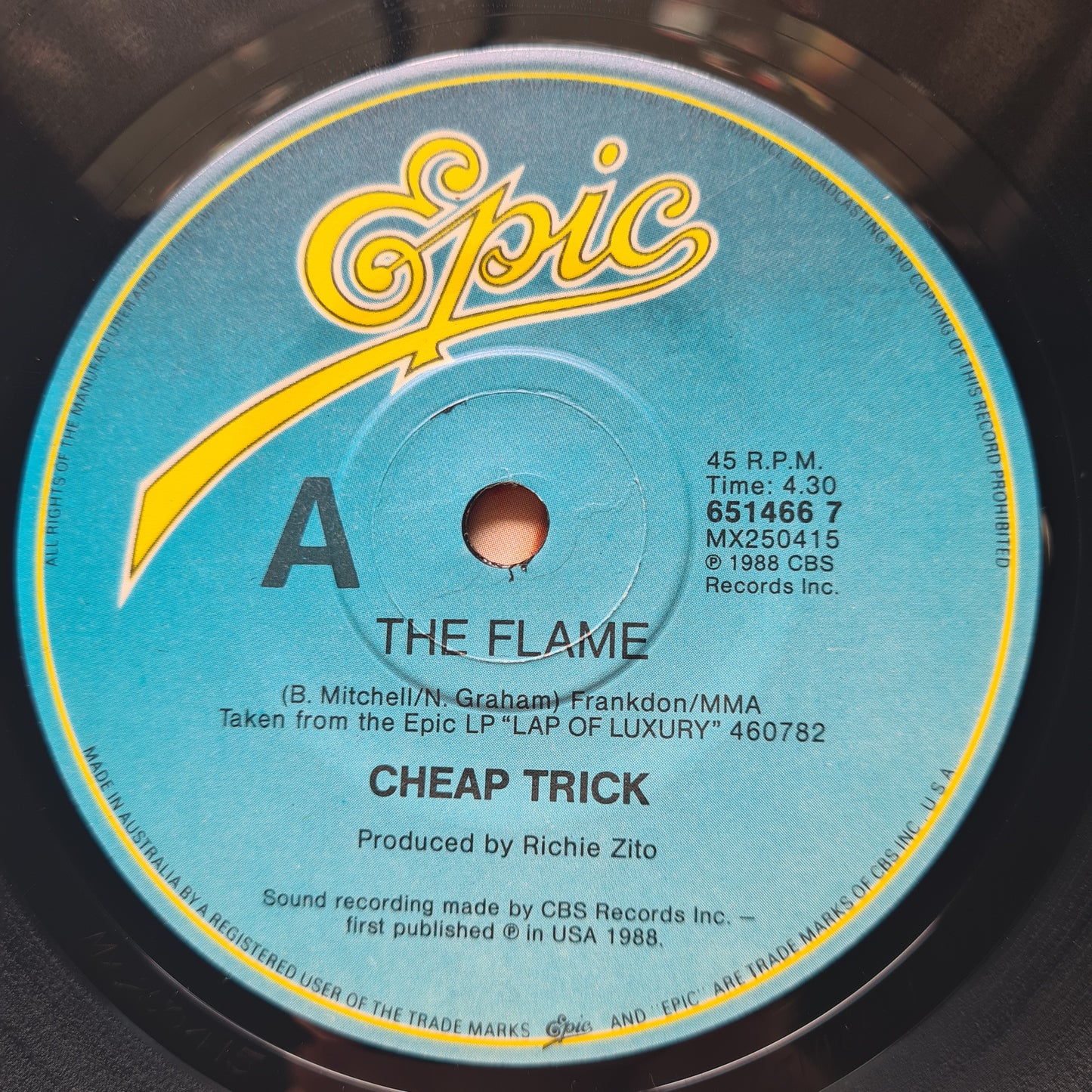 Cheap Trick - The Flame/ Through The Night - 1988 - Vinyl Record 7" Single - 45 RPM