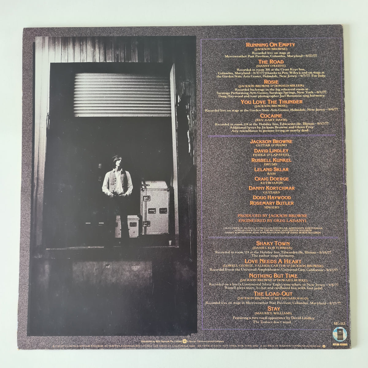 Jackson Browne – Running On Empty - 1977 - Vinyl Record LP
