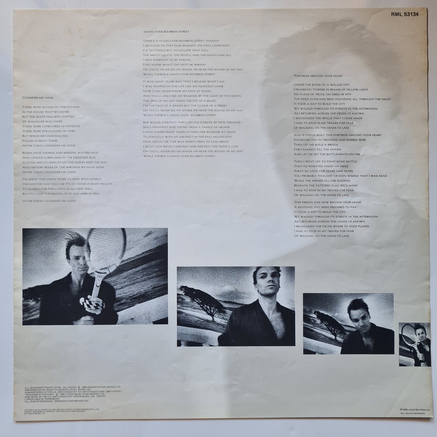 Sting – The Dream Of The Blue Turtles - 1985 - Vinyl Record LP