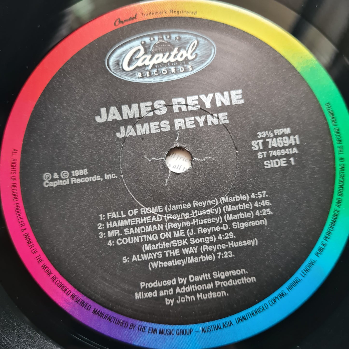 James Reyne – 1988 - Vinyl Record LP (Excellent)