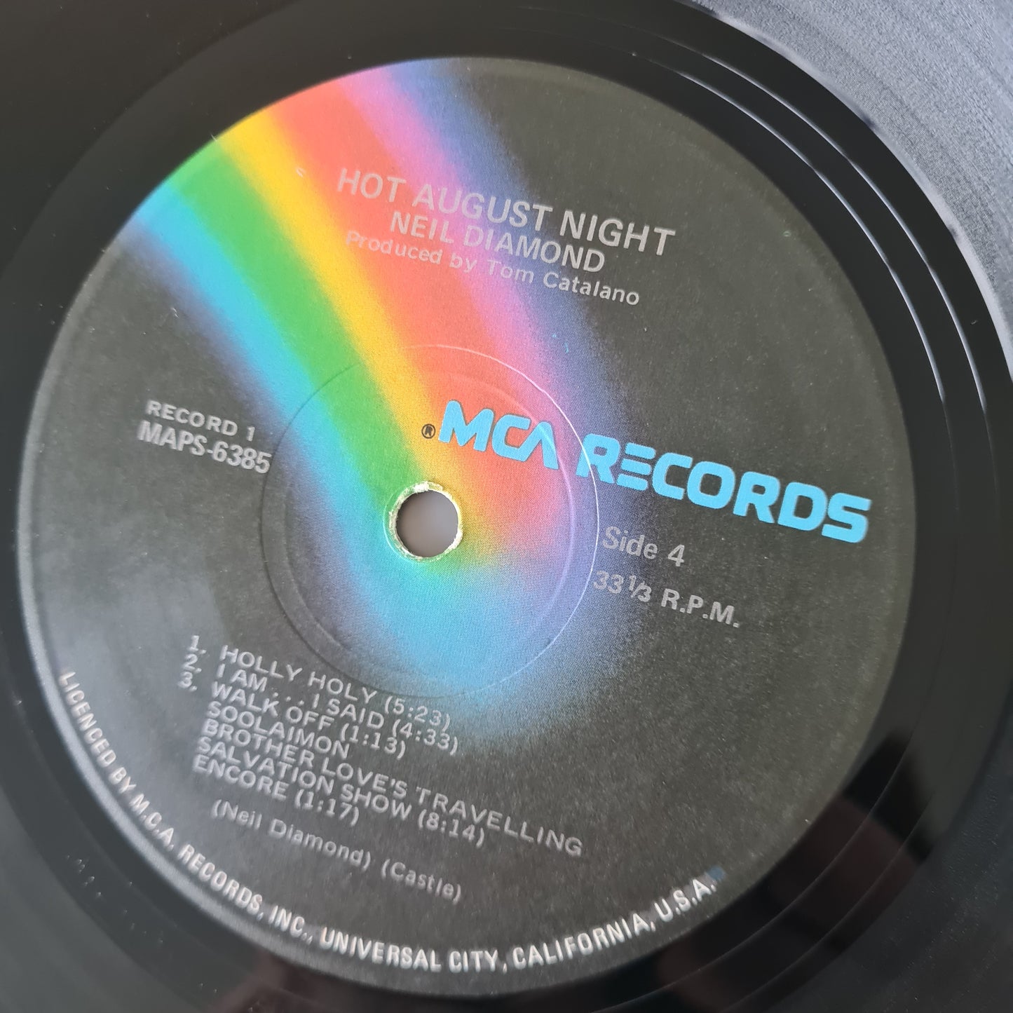 Neil Diamond – Hot August Night - 1972 (1973 2nd Australian Pressing) - Vinyl Record 2LP